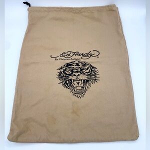 Y2K Vtg ED HARDY Christian Audigier Tiger  Tattoo Dust Bag Tote 14 X 18 inch